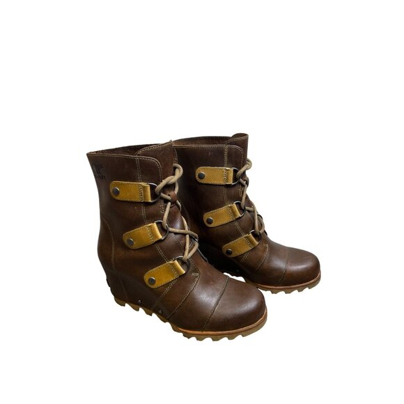 Sorel Joan of Arctic Wedge Mid Lace-Up Boots Women’s 7 Brown Leather Waterproof - Picture 13 of 13